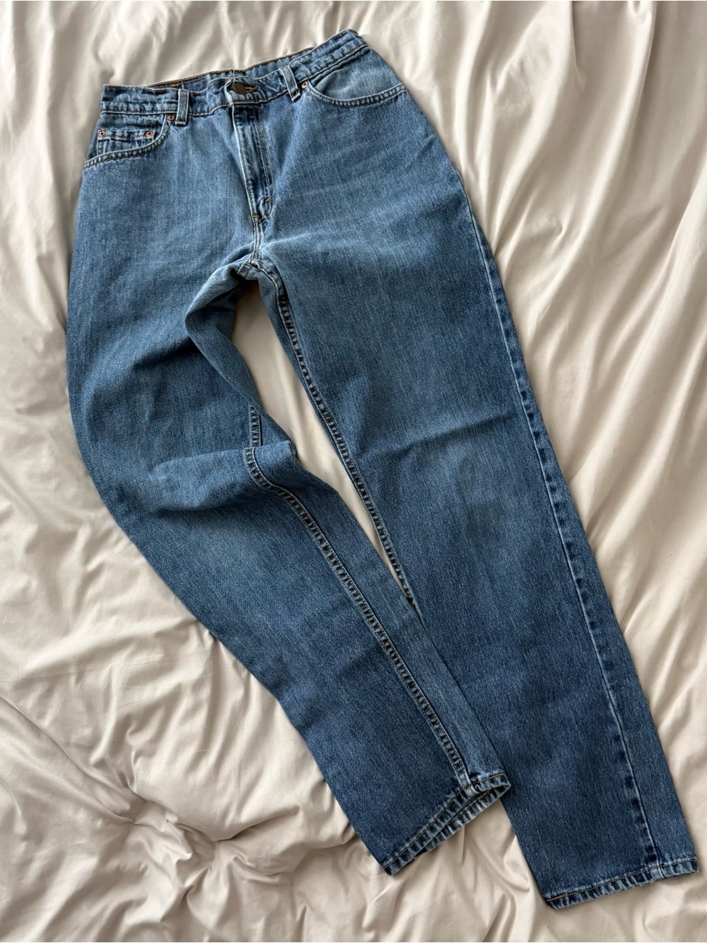 Vintage 90s Levis Blue Jeans Womens High Waisted USA Made Factory 532 Straight